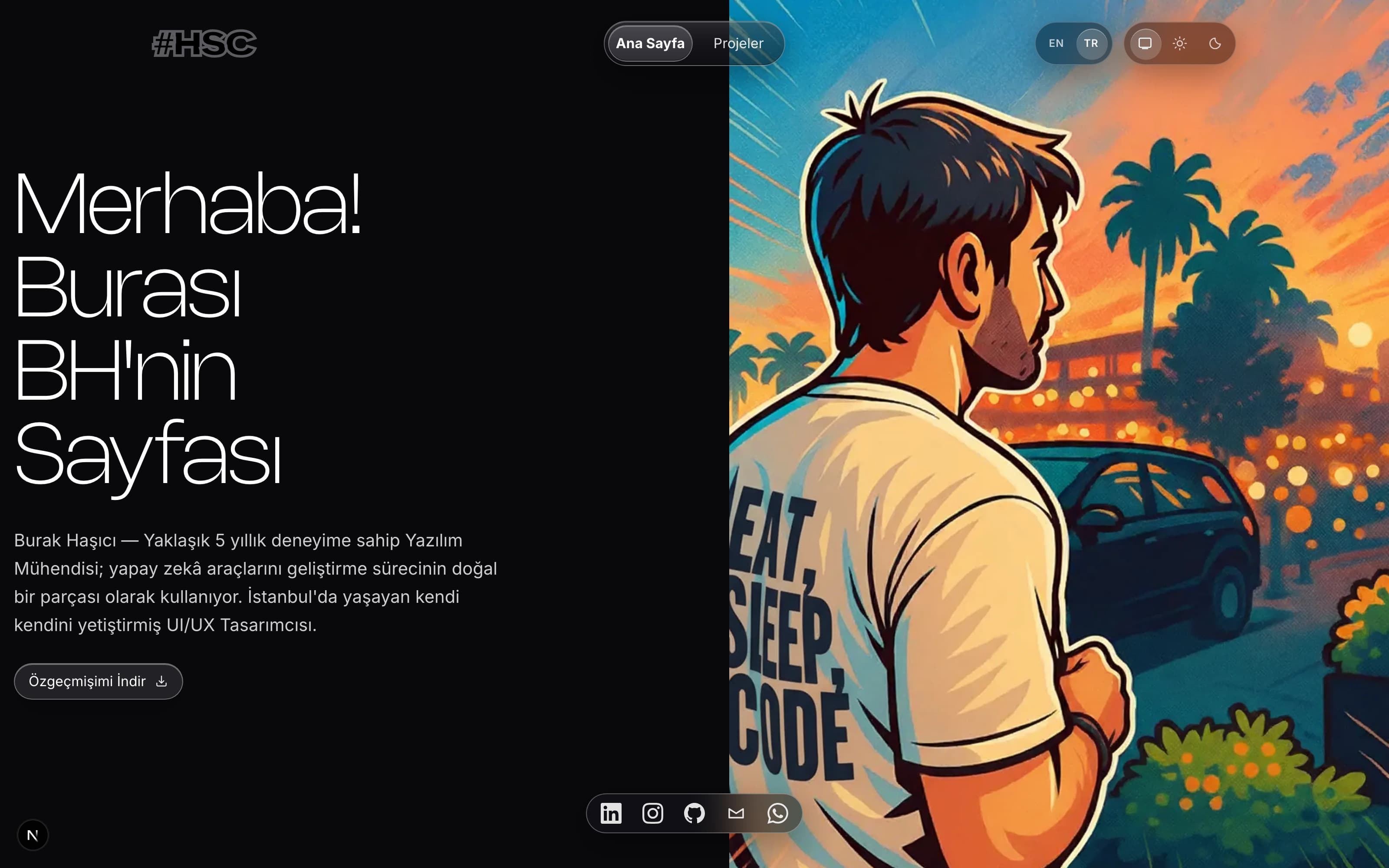 Home page served in Turkish from the /tr route, with navigation and copy fully localized